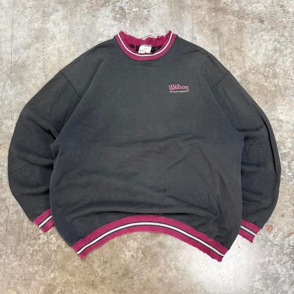 Wilson Other - Vintage Wilson Athletic Wear Sweatshirt Mens XXL Faded Black Distressed 90s Crew